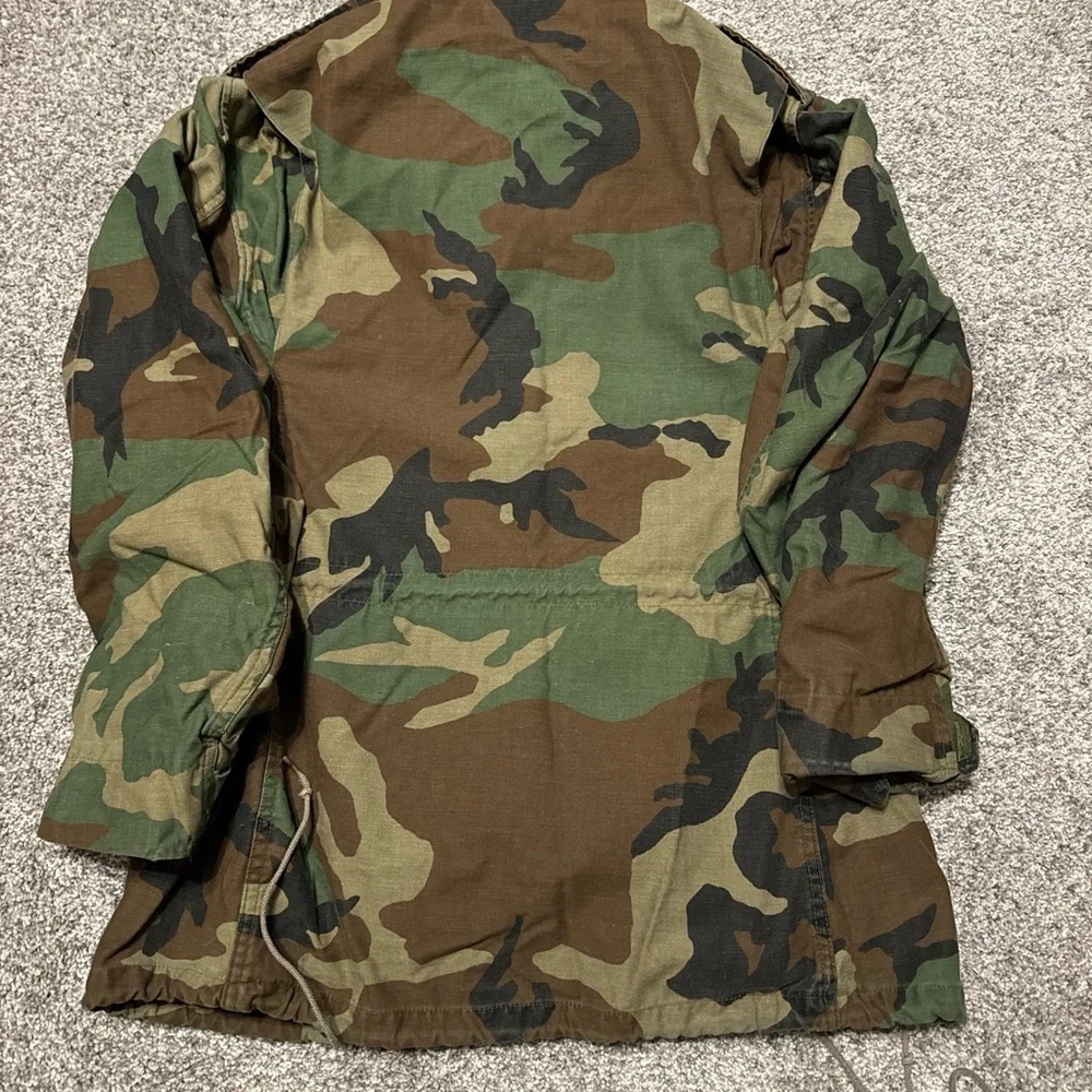 US Military M65 Field‎ Jacket Mens Small Short Woodland Camo Cold Weather Coat